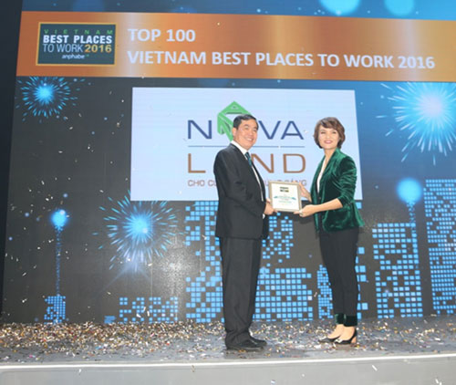 Novaland vinh dự nhận giải “Nơi làm việc tốt nhất Việt Nam 2016”