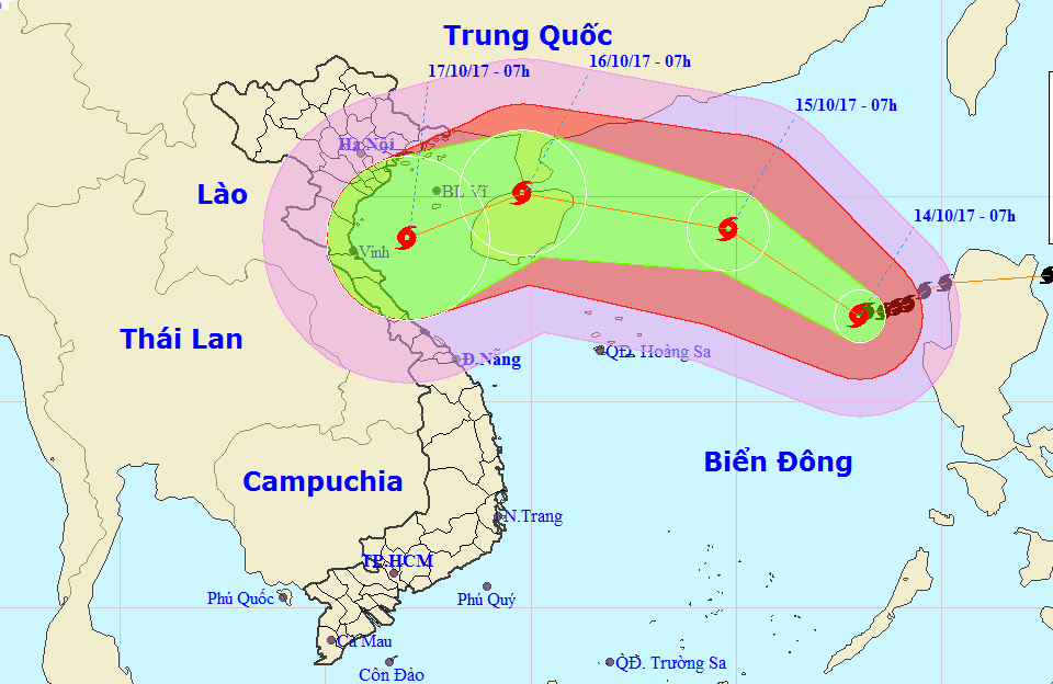 Bão số 11 có khả năng giật cấp 15, đổi hướng Tây Tây Nam - Ảnh 1.