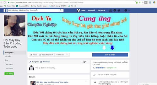 Trang web của Hội “Máy bay săn phi công toàn quốc”