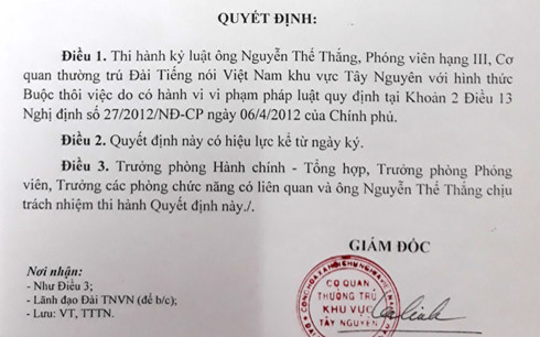 Khởi tố phóng viên VOV cưỡng đoạt tài sản - Ảnh 1.