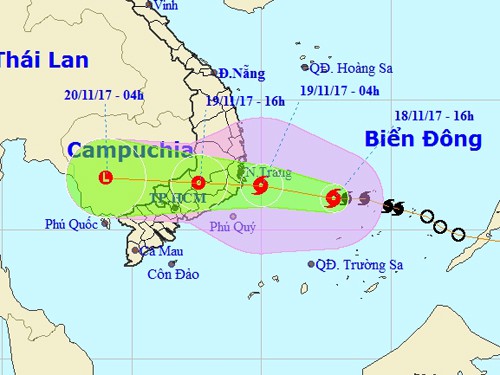 Bão số 14 khả năng đổ bộ Khánh Hòa-Bình Thuận vào trưa 19-11 - Ảnh 1.