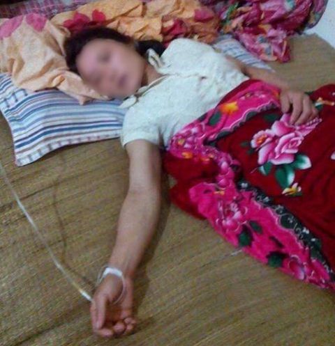 
Chị Nguyễn Thị Lan đang được chăm sóc tại gia đình
