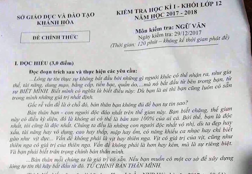 Nghi lộ đề, Khánh Hòa cho ngừng thi môn toán lớp 12 toàn tỉnh - Ảnh 1. Nghi lộ đề, Khánh Hòa cho ngừng thi môn toán lớp 12 toàn tỉnh - Ảnh 1.