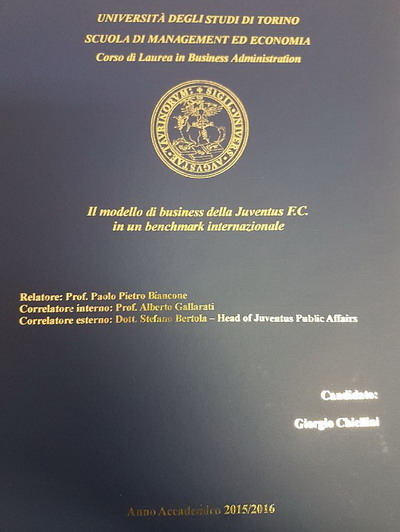 Bìa luận án tốt nghiệp của Chiellini