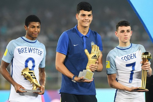 res- brewster - golden boot phil foden - player of the tournament and gabriel brazao -golden glove