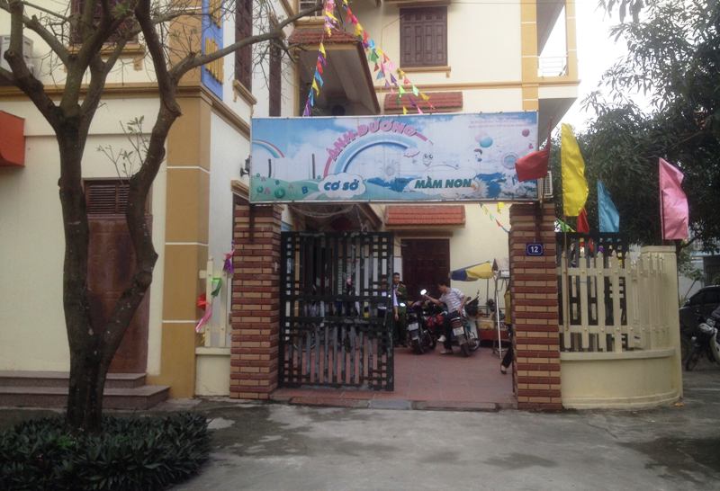 tiền đề mầm non tư thục Ánh Dương, nơi bé 3 tuổi ngã từ tầng 3 xuống đất dẫn tới tử vong