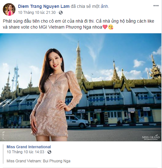 Á hậu Phương Nga dẫn đầu bình chọn tại Miss Grand International 2018 - Ảnh 3.