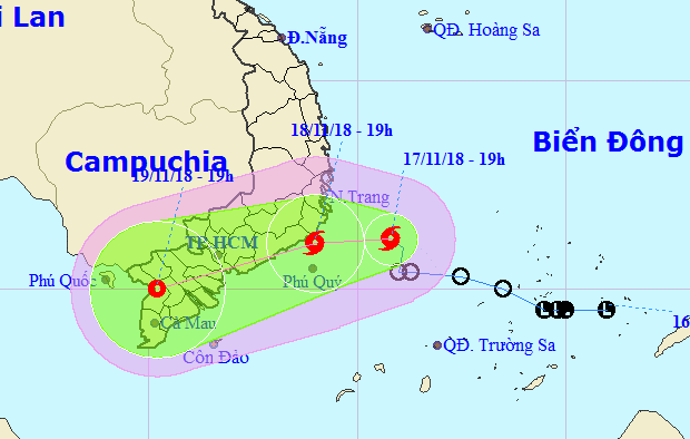 Áp thấp nhiệt đới bất ngờ mạnh lên thành bão, hướng vào TP HCM - Ảnh 1.