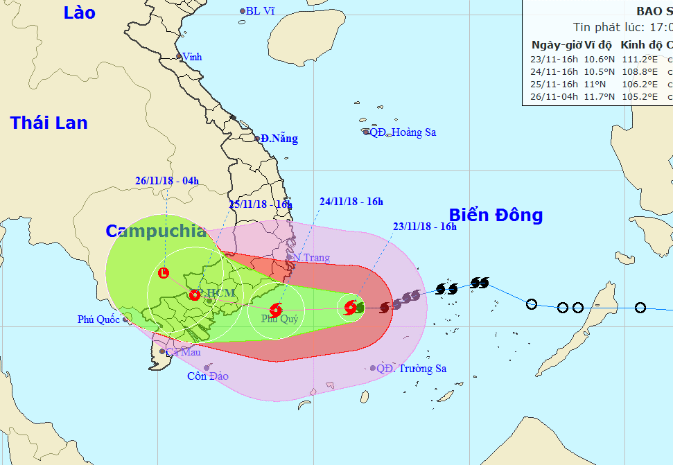 Chiều mai, bão số 9 giật cấp 12 trên vùng biển Khánh Hòa - Vũng Tàu - Ảnh 1.