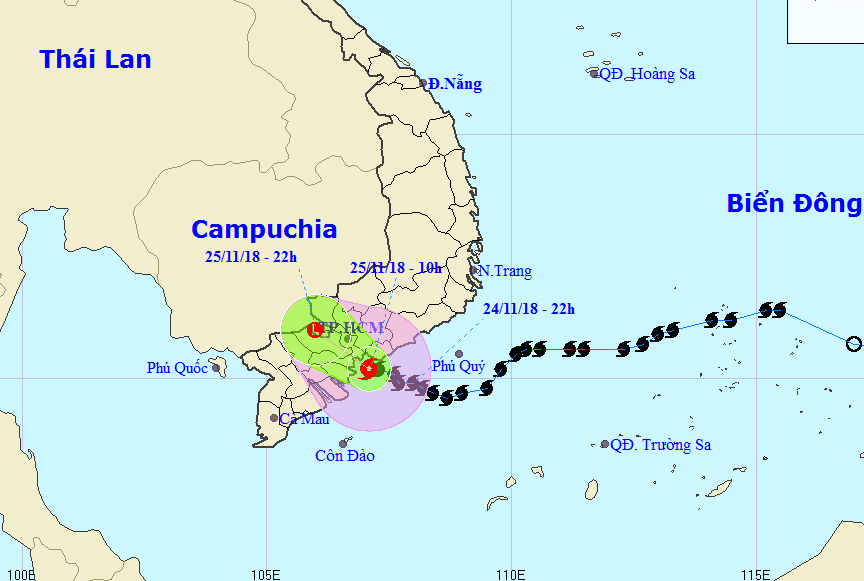 Bão số 9 đổ bộ Bình Thuận đến Bến Tre rồi suy yếu thành áp thấp nhiệt đới - Ảnh 1.