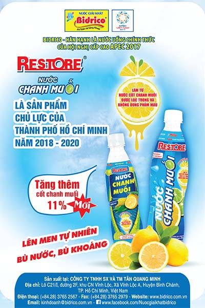 Nước chanh muối Restore là sản phẩm chủ lực - Ảnh 1.