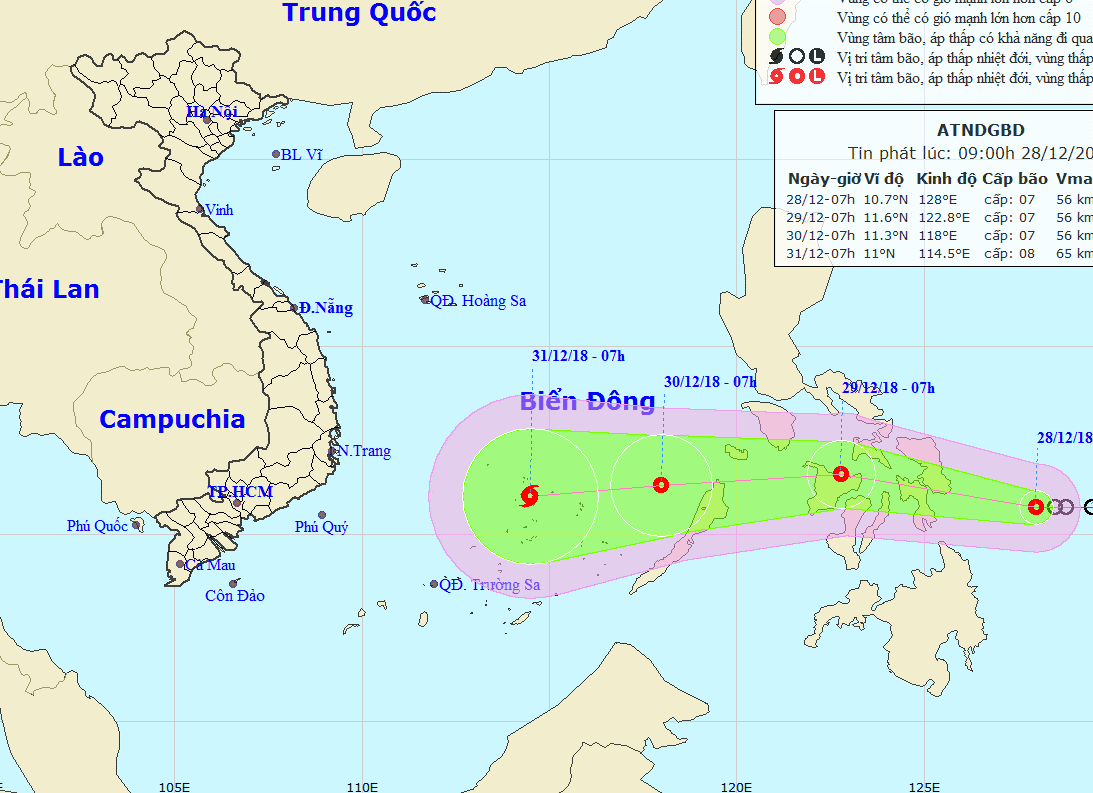 Áp thấp có thể mạnh lên thành bão, hướng vào Nam Bộ dịp Tết Dương lịch - Ảnh 1.