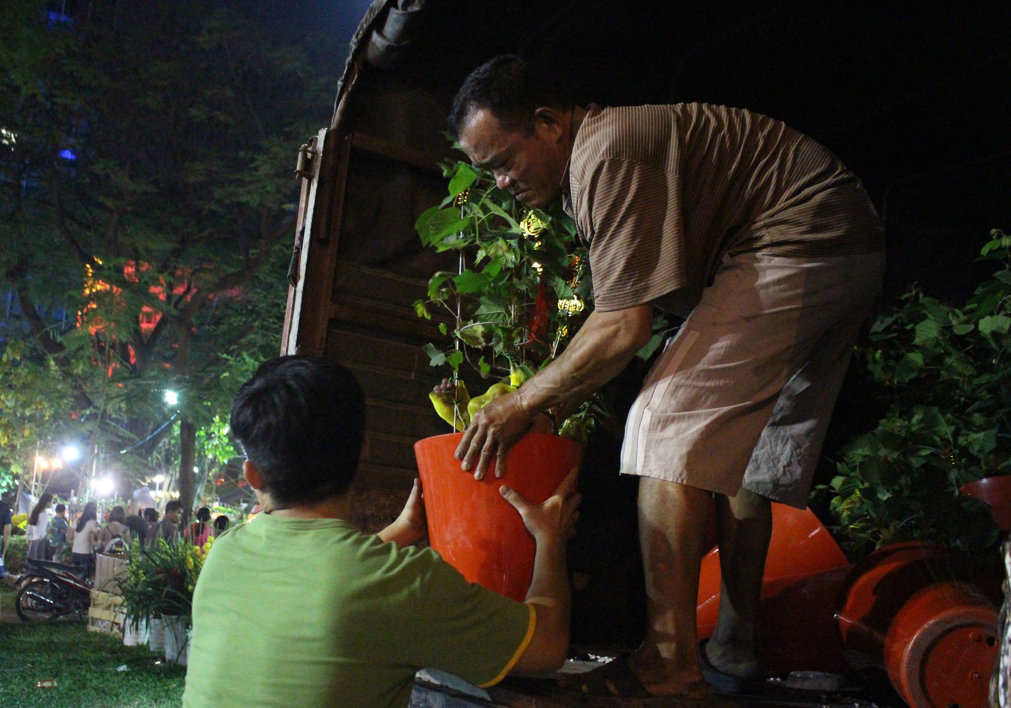 Người Sài Gòn rộn ràng tham quan chợ hoa trong đêm - Ảnh 3.