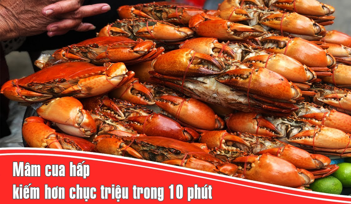 Ghi nhanh: Mâm cua hấp kiếm hơn chục triệu trong 10 phút