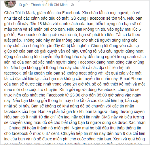 Rộ trò lừa dùng Facebook phải trả phí - Ảnh 1.