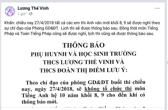 Diễn biến mới nhất vụ gửi nhầm hướng dẫn chấm thi khiến học sinh… ôm hận - Ảnh 1.