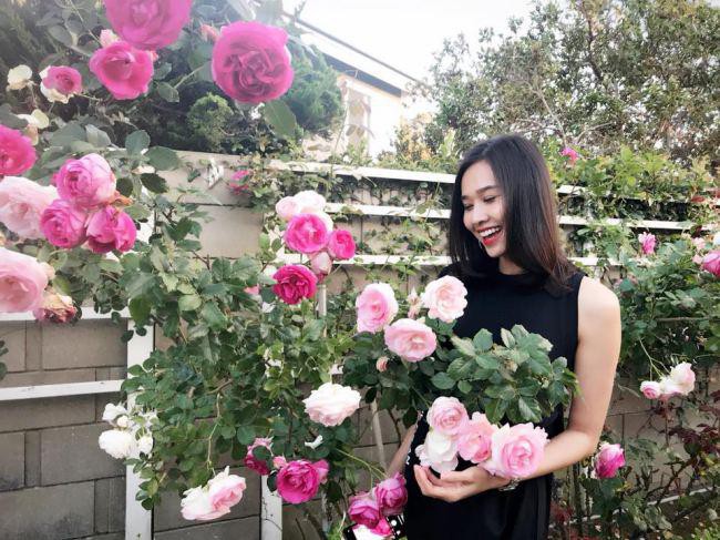 Hoa hậu Dương Mỹ Linh khoe vườn hoa hồng và cây ăn quả ở Mỹ - Ảnh 2.