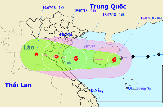 Bão số 3 di chuyển 25-30 km/giờ, chiều tối nay đổ bộ vào Thái Bình-Hà Tĩnh - Ảnh 1.