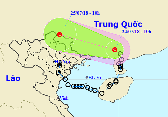 Áp thấp di chuyển dị thường, miền Bắc đối mặt mưa lớn diện rộng - Ảnh 1.