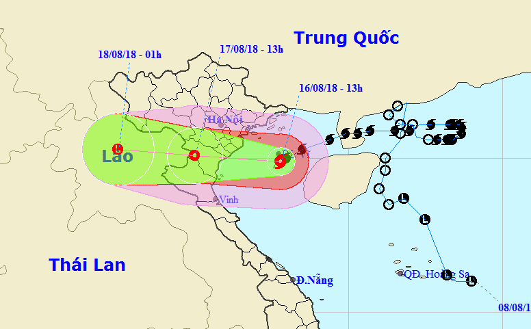 Bão số 4 có xu hướng di chuyển chậm lại, đe dọa Quảng Ninh - Nghệ An - Ảnh 1.