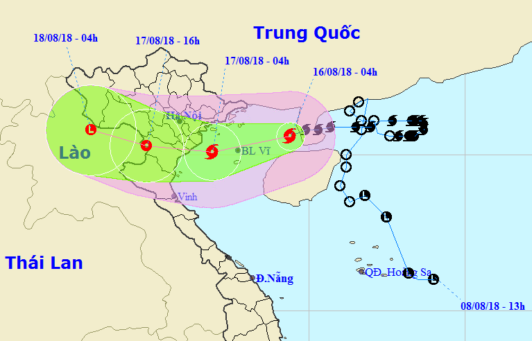 Bão số 4 giật cấp 11 đã vào Vịnh Bắc Bộ, uy hiếp trực tiếp Quảng Ninh-Nghệ An - Ảnh 1.