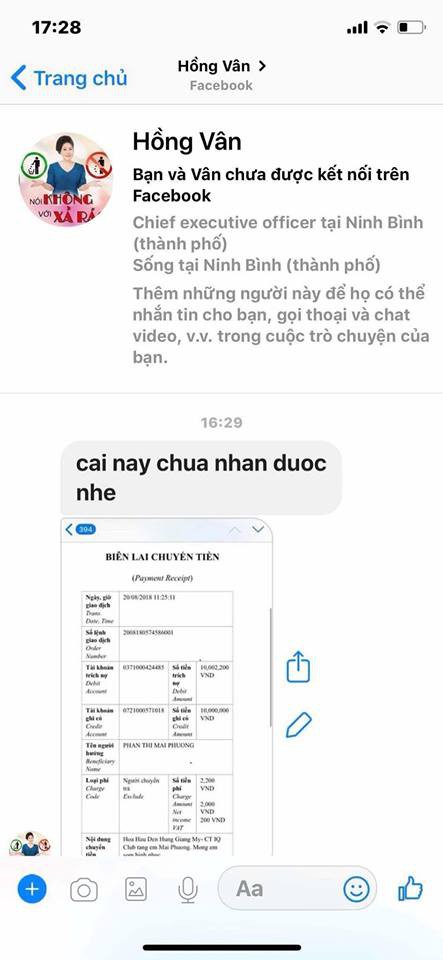 Giả mạo Facebook của Hồng Vân, Quốc Thuận để lừa tiền hỗ trợ Mai Phương, Lê Bình - Ảnh 3.