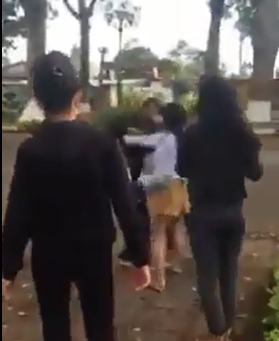 2 nhóm thiếu nữ dùng nón bảo hiểm lao vào đánh nhau - Ảnh 3.