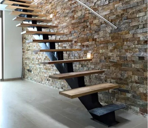 10 mẫu cầu thang gỗ đẹp hiện đại cho nhà phố chật chội - Ảnh 10.