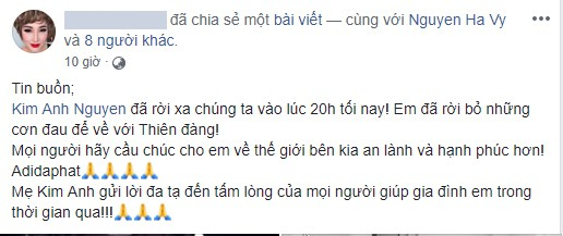 Tiếc thương người mẫu Kim Anh qua đời vì ung thư - Ảnh 2.