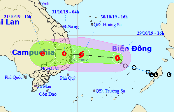 Áp thấp nhiệt đới mạnh lên thành bão số 5, đổ bộ Bình Định - Ninh Thuận - Ảnh 1.