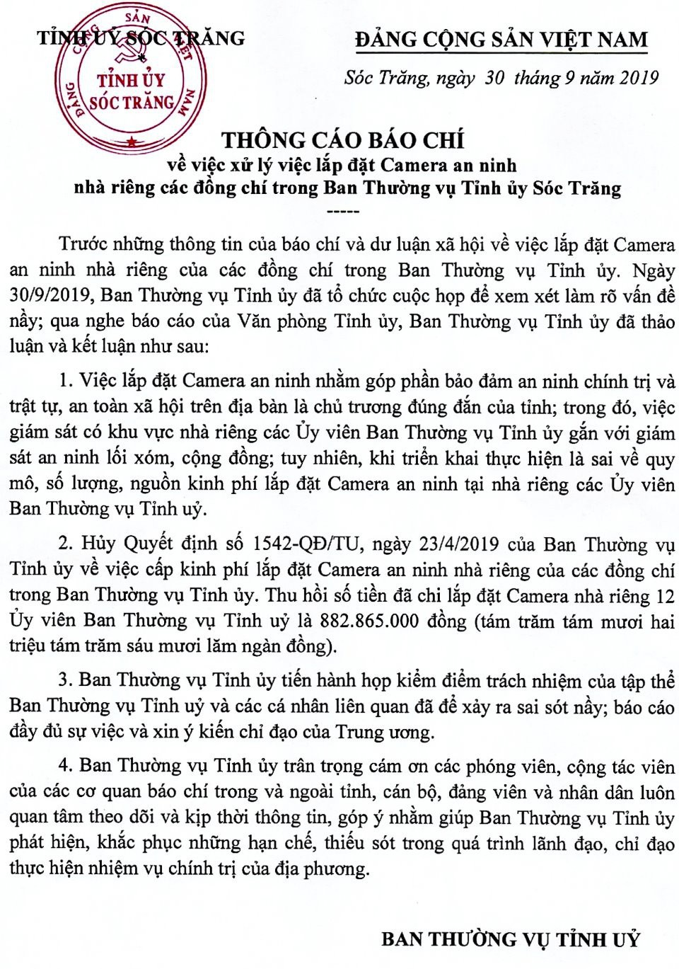 Phó Bí thư Tỉnh Sóc Trăng lên tiếng vụ lắp camera nhà riêng cán bộ - Ảnh 4.