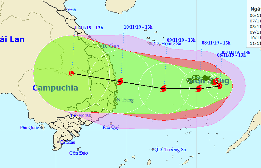 Bão số 6 khả năng quay đầu, giật cấp 13-14 hướng vào Nam Trung bộ - Ảnh 1.