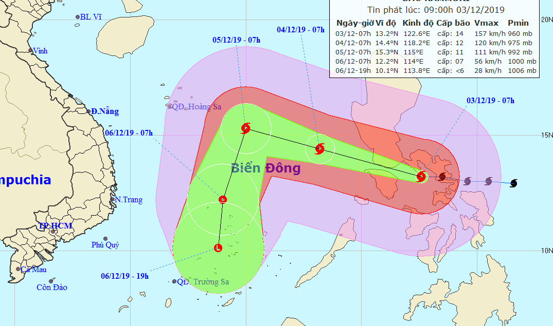 Bão Kammuri giật cấp 17 siêu bão vào Biển Đông - Ảnh 1.