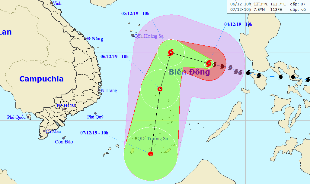 Bão số 7 khả năng đổi hướng, “chạy” song song đất liền nước ta - Ảnh 1.