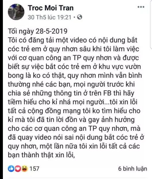 Tung tin bắt cóc trẻ em sai sự thật, 2 người dân Quy Nhơn bị xem xét xử lý - Ảnh 1.