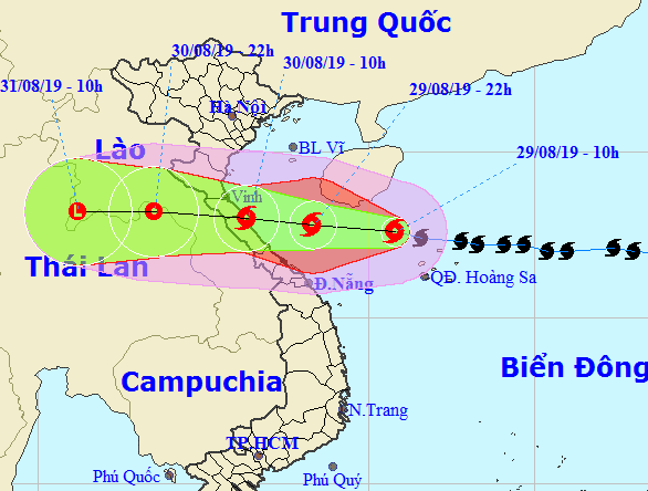 Bão số 4 di chuyển nhanh, đổ bộ Nghệ An - Quảng Bình sáng mai 30-8 - Ảnh 1.