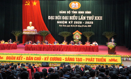 Thường trực Ban Bí thư Trần Quốc Vượng chỉ đạo Đại hội Đảng bộ tỉnh Ninh Bình - Ảnh 2.