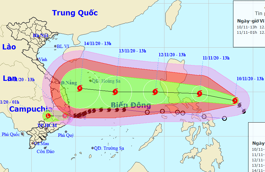 Bão Vamco sắp vào Biển Đông, giật tới cấp 15 nhằm hướng miền Trung - Ảnh 1.