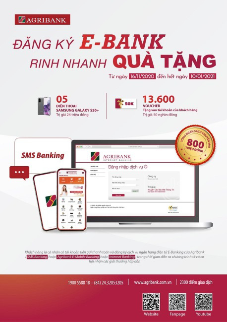 Rinh quà khi đăng ký E-bank của Agribank - Ảnh 1.