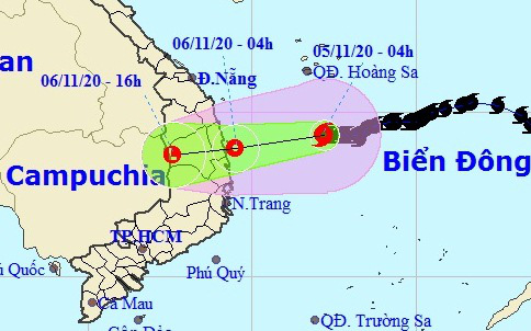 Bão số 10 sẽ suy yếu thành áp thấp nhiệt đới trước khi đổ bộ, miền Trung mưa lớn - Ảnh 1.