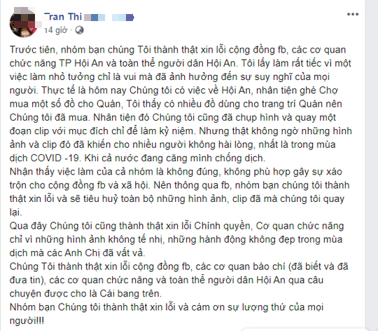 Nhóm người hóa trang ăn xin phản cảm ở Hội An lên Facebook xin lỗi - Ảnh 2.