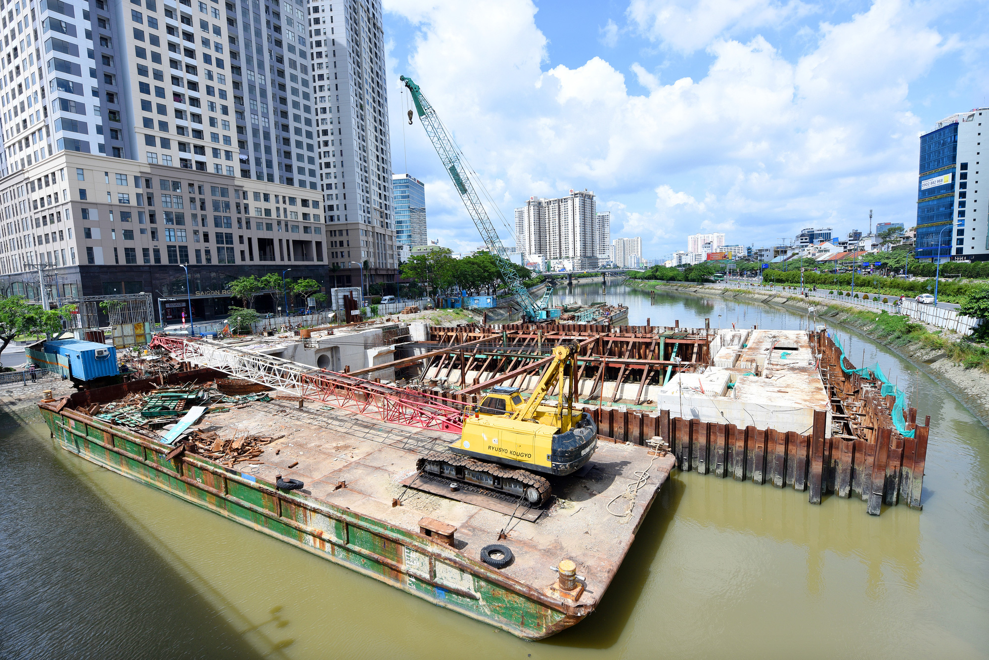 Công trình chống ngập 10.000 tỉ ở TP HCM nhìn từ trên cao - Ảnh 2. Công trình chống ngập 10.000 tỉ ở TP HCM nhìn từ trên cao - Ảnh 2.