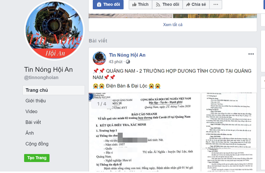 Quảng Nam: Bộ chưa công bố, mạng xã hội đã lan truyền lịch trình 2 ca dương tính - Ảnh 1.