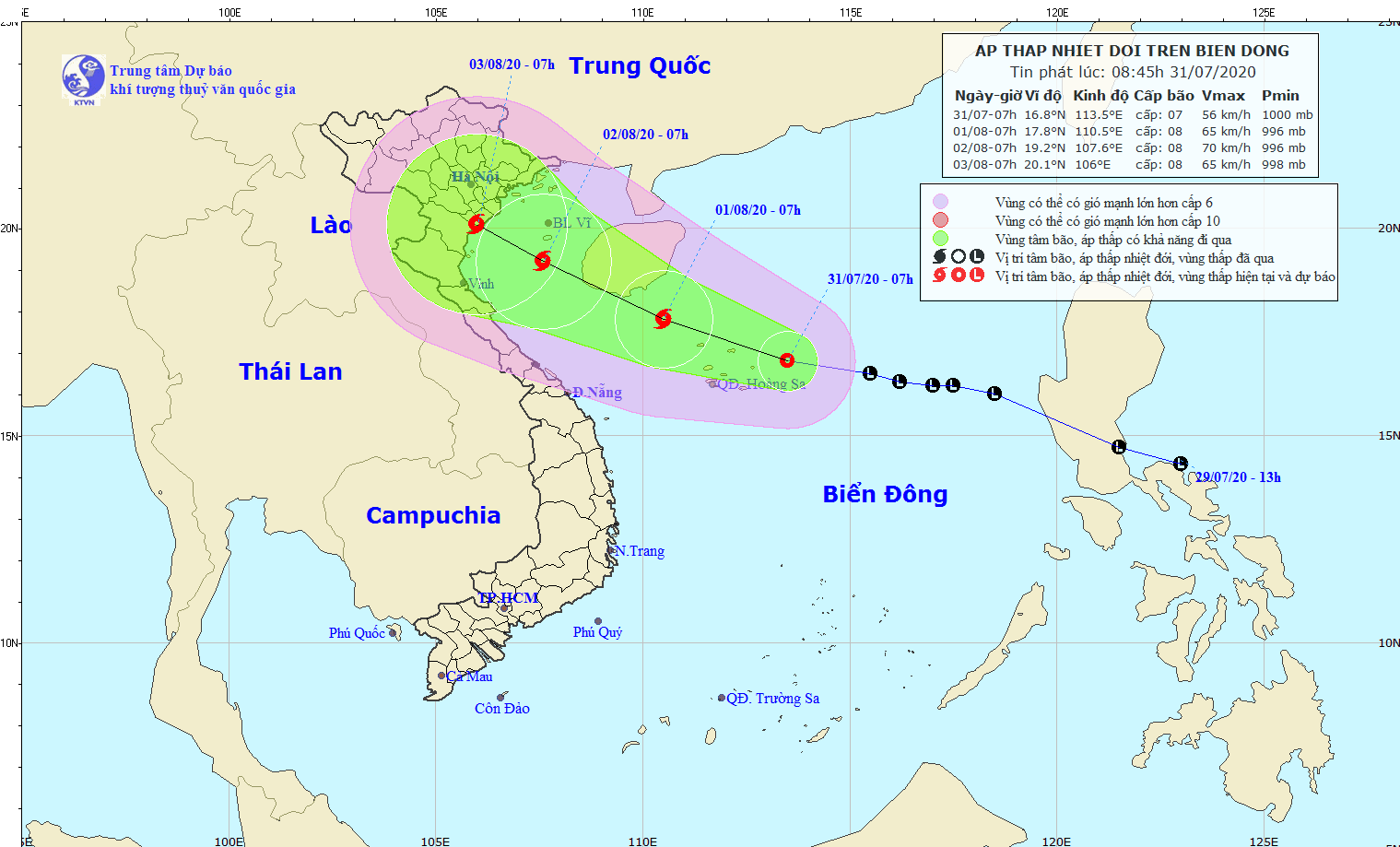 Áp thấp nhiệt đới giật cấp 10 có khả năng mạnh lên thành bão hướng vào Hà Nội - Ảnh 1.
