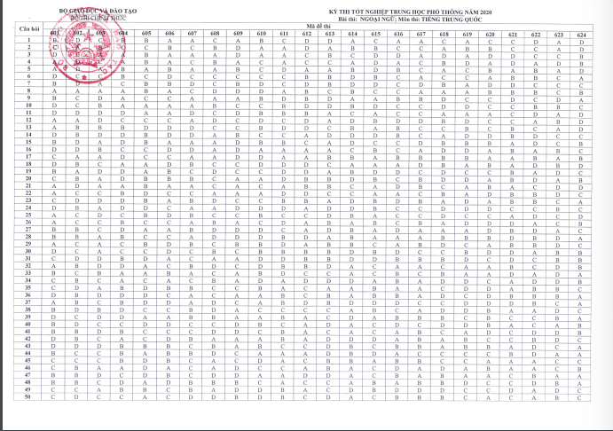 Bộ GD-ĐT công bố đáp án chính thức đề thi tốt nghiệp THPT 2020 - Ảnh 7.