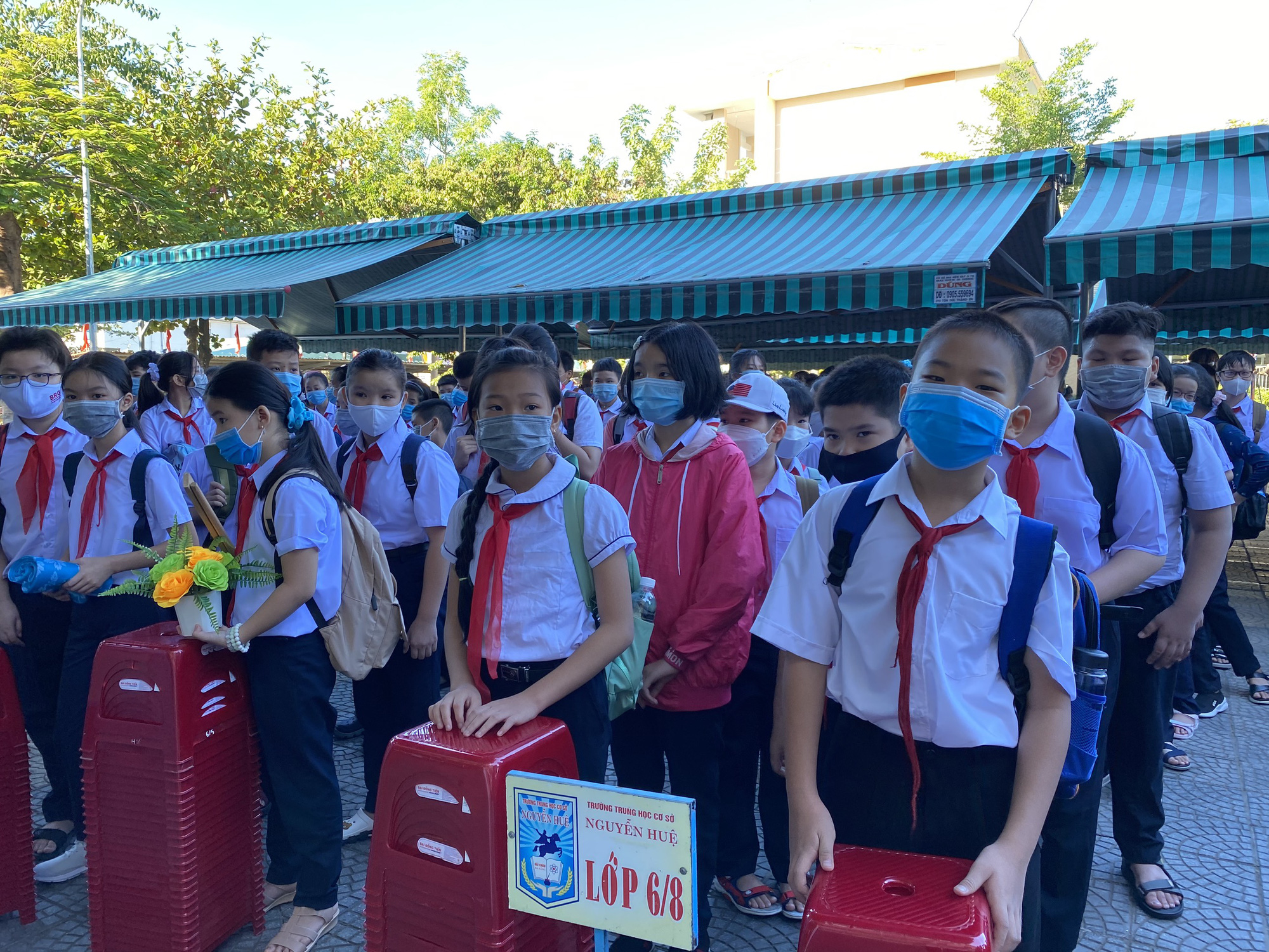 Đà Nẵng: Học sinh mang thông điệp “5K” đến trường, sau 1 tuần học trực tuyến - Ảnh 7.