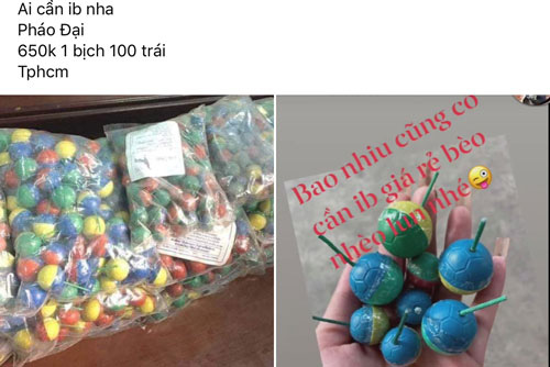 Mua bán pháo tràn lan trên mạng - Ảnh 1.