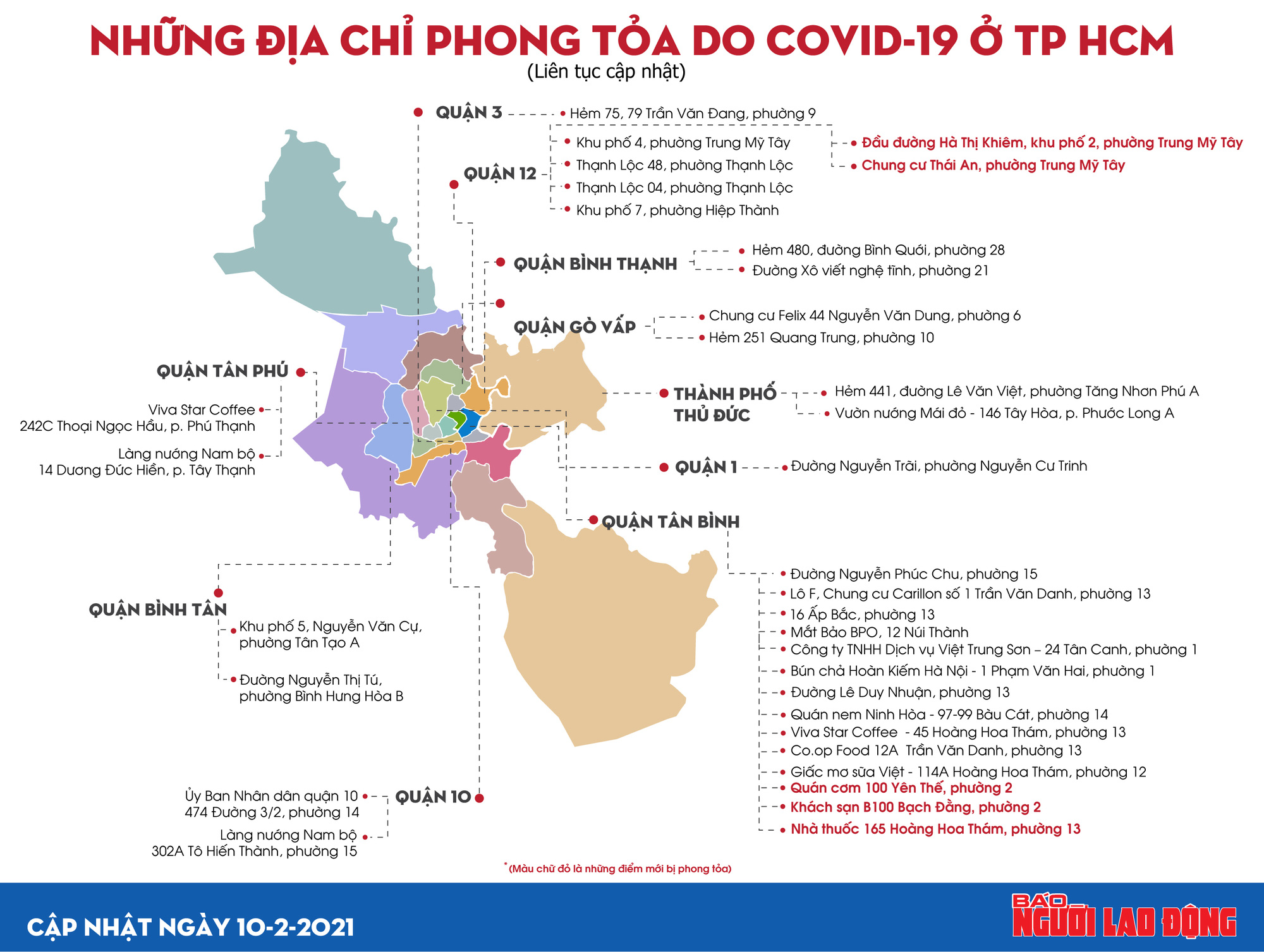 35 địa điểm bị phong tỏa vì liên quan ca mắc Covid-19 tại TP HCM - Ảnh 1.