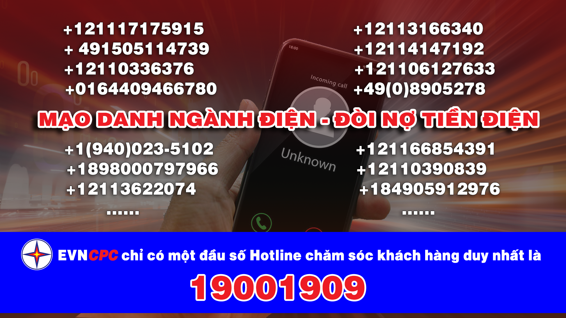 Nhiều số điện thoại giả danh ngành điện gọi đòi tiền điện tại miền Trung – Tây Nguyên - Ảnh 1. Nhiều số điện thoại giả danh ngành điện gọi đòi tiền điện tại miền Trung – Tây Nguyên - Ảnh 1.