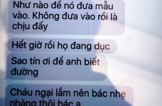
Một đoạn tin nhắn được cho của lái xe Nguyễn Thăng Long nhắn vòi tiền doanh nghiệp
